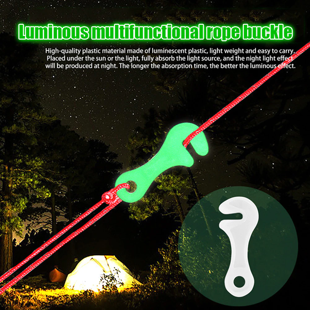 Cheap Goat Tents 10pcs  Luminous Outdoor Camping Tent Parachute Cord Rope Buckle Aluminum Alloy Cord Buckle Tensioners Fastener Travel Kit Tools Tent Accessories 